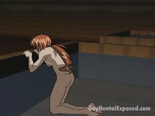 Röd håriga animen homosexuell få analt borrade av en stor putz vovve stil
